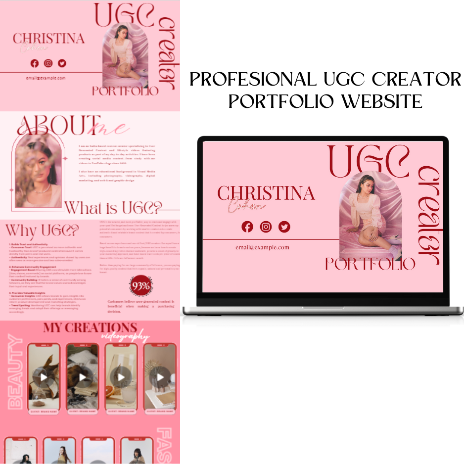 UGC Portfolio Website Template – Pink Rose - Image 2