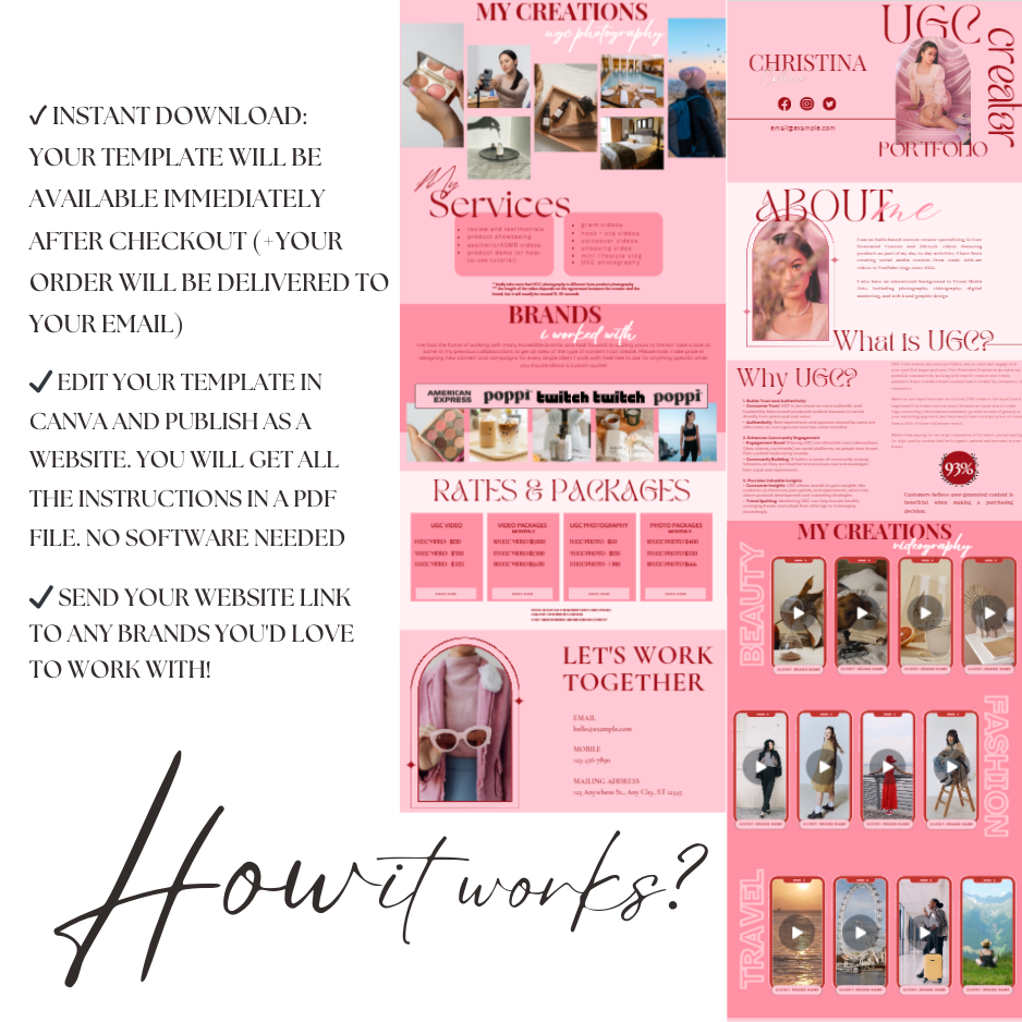 UGC Portfolio Website Template – Pink Rose - Image 5